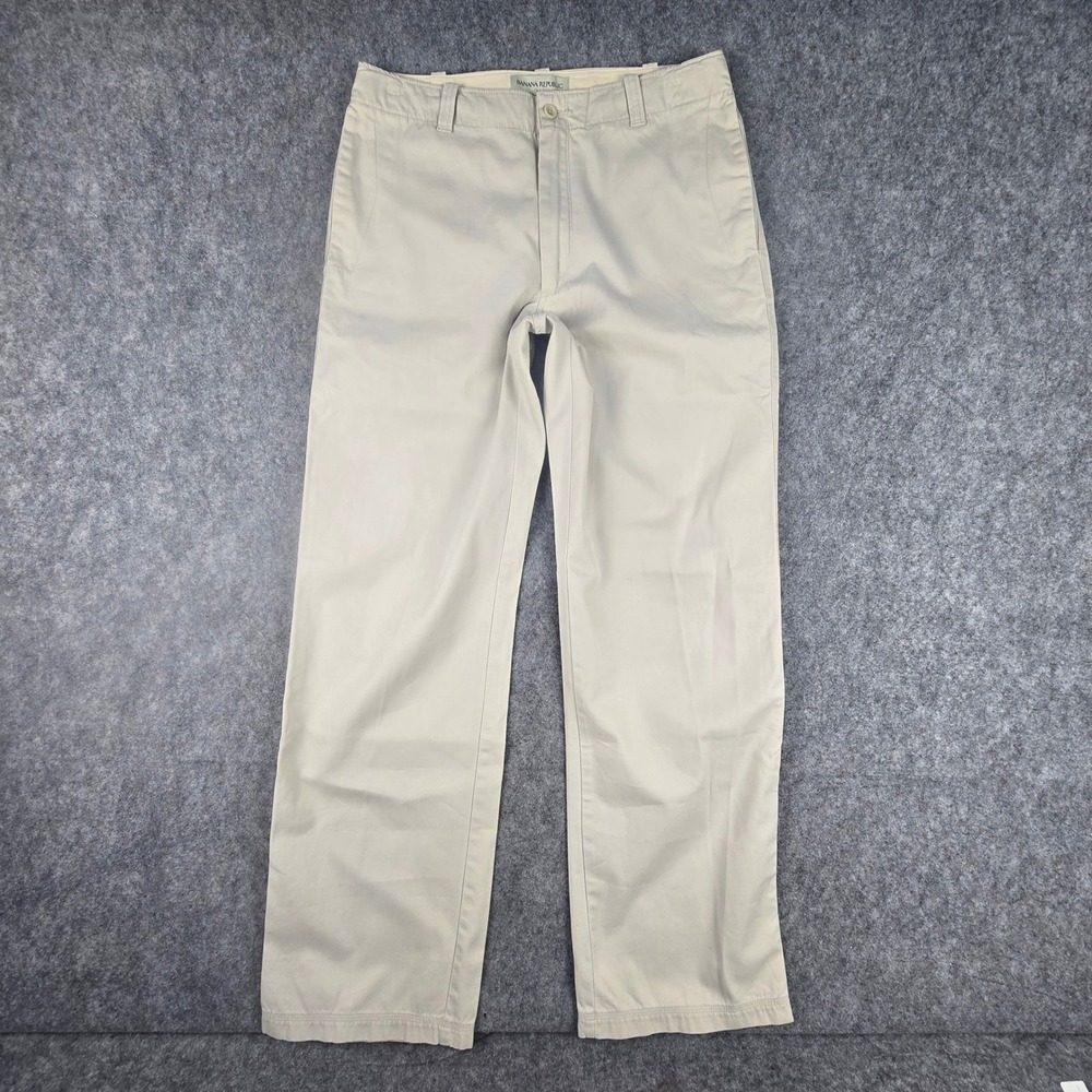 Vintage Banana Republic Pants 32x34 Mens Chino Khaki Holiday 2005 Y2K Straight